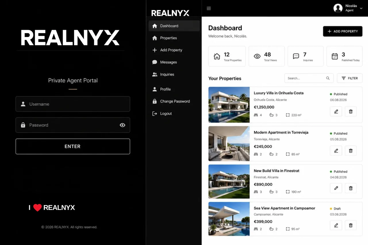 Digitální agent portál REALNYX pro realitní kanceláře
